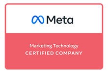 Meta Marketing Technology Certified Company badge for the NetSource marketing department.