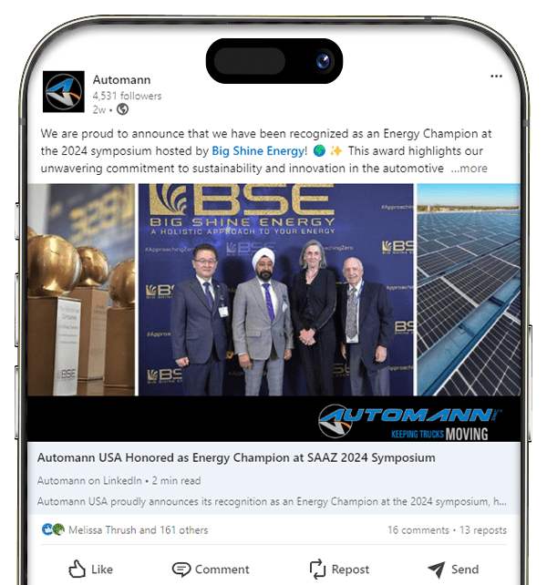 Linkedin post for Automann